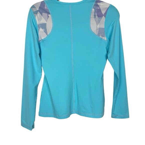 Sofibella Long Sleeve Blue Raglan Sleeve Long Sleeve Top Tennis Pickleball Golf - Picture 2 of 8